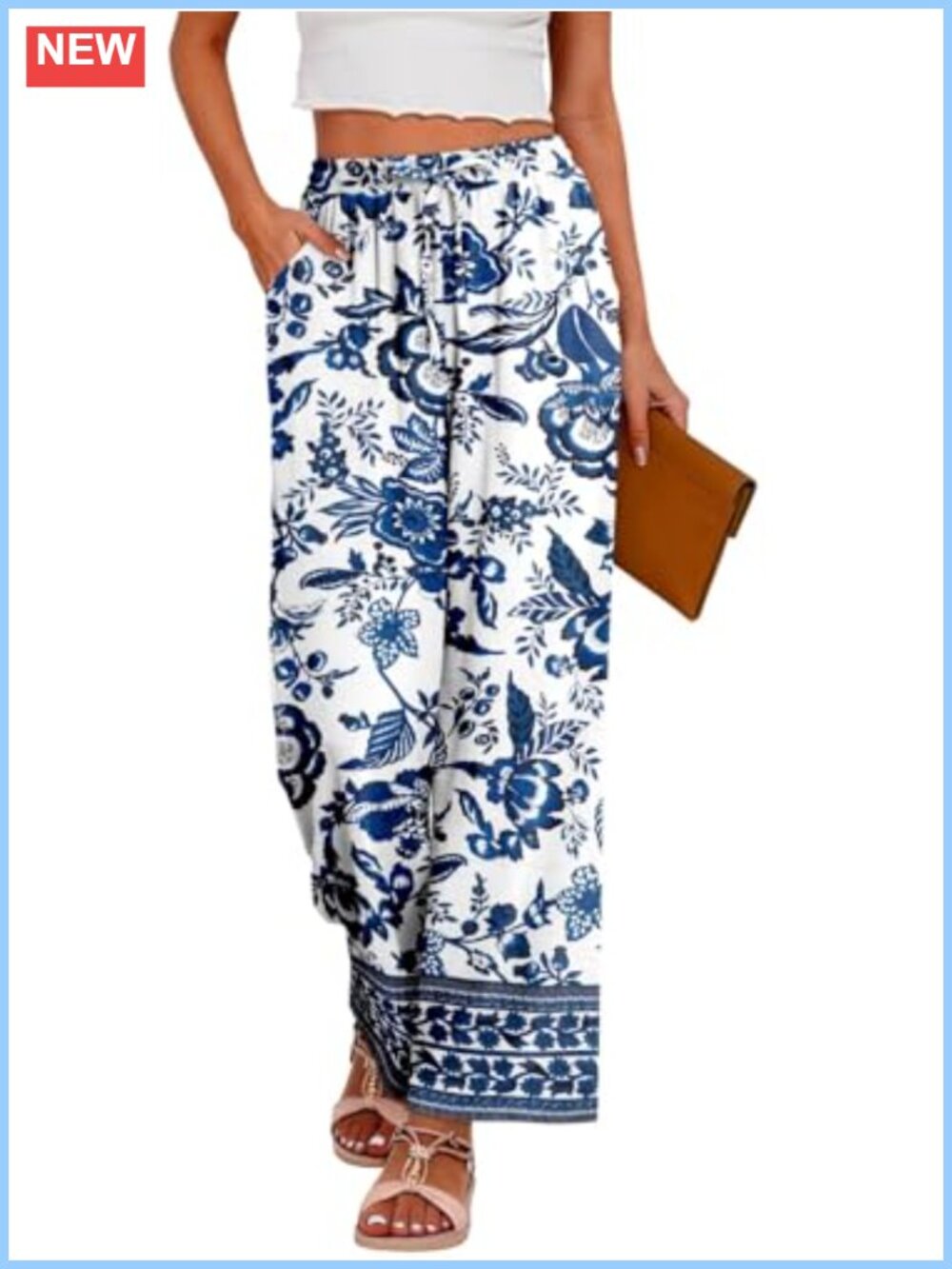 Magritta Palazzo Pants for Women Soft Wide Leg Trousers with Pockets